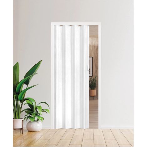 PORTA A SOFFIETTO EFFETTO LEGNO IN RILIEVO cm 84x215h - Col.  Bianco