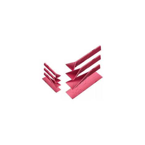 3-in-1 Polygons Flacher Messbecher – 2 Löffel in 6 verschiedenen Größen, Rot, S-Crezuo