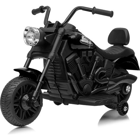 LUNSY Moto Eléctrica Infantil 6V 3 Ruedas con Música, Luz LED, moto con 3 ruedas, moto niños 3-6 años, moto de juguete para niños, Negro (1/5)