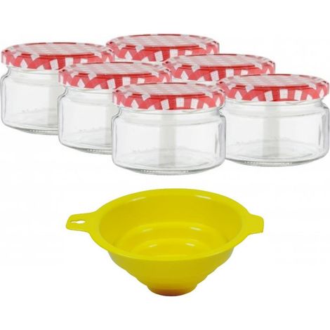 Viva Haushaltswaren – 6 Barattoli da 250 ML/barattoli con Tappo a Vite, Incluso Un riempimento Imbuto