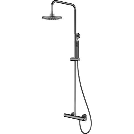 Conjunto de ducha Decco Illusion Graphite con termostato Besco (1/3)