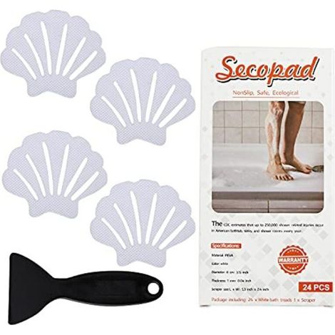 Set mit 24 Anti-Rutsch-Aufklebern für Badewanne und Dusche – Weiß