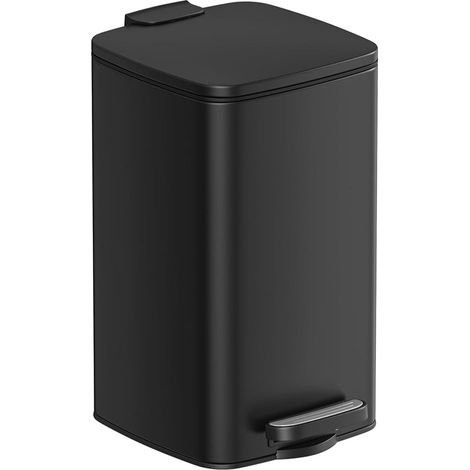 Cestino per il bagno cestino a pedale con coperchio 6 litri per piccoli spazi chiusura ammortizzata nero 120007255