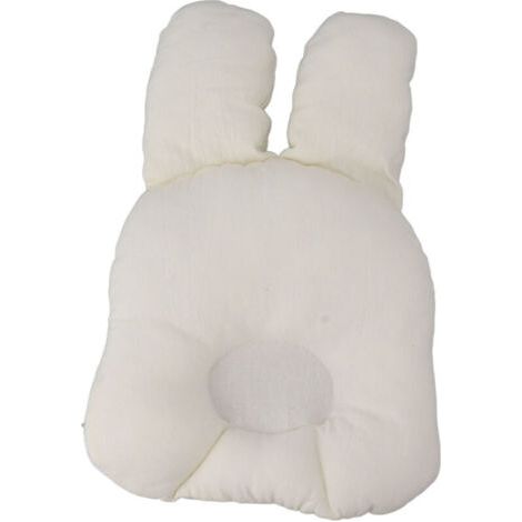 Oreiller Bébé Oreilles Lapin 21,5 cm Blanc Doux Respirant pour Nourrisson et Enfant