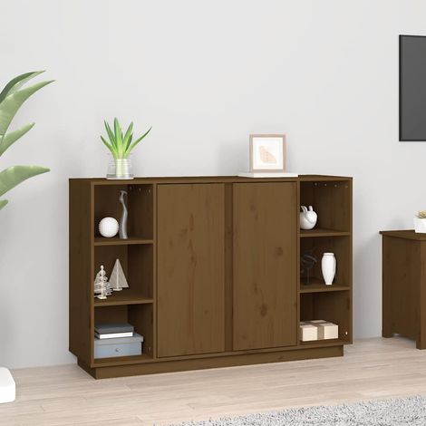 vidaXL Buffet Marron miel 120x35x80 cm Bois massif de pin (1/5)