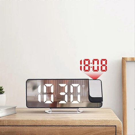 Elektronischer Wecker mit 180°-Drehung, Zeit- und Temperaturanzeige für das Schlafzimmer - B (1/5)