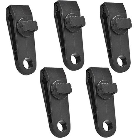 Clips de tente réutilisables en nylon, résistants au vent et à fixation par pression, pour le camping en extérieur. Lot de 5. (1/5)