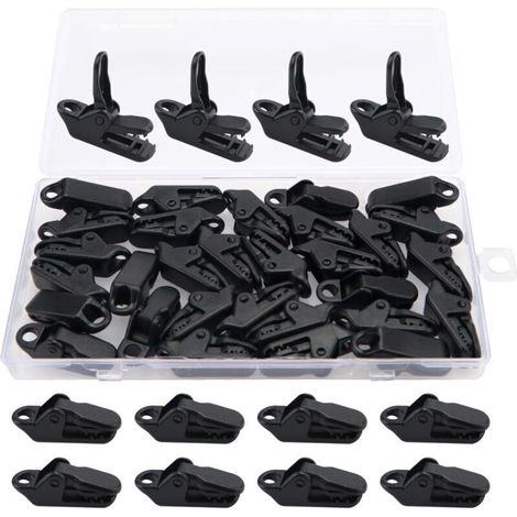30 Pièces Clips de Bâche, Auvent Clips, Tente en Plastique Tente Snaps, Tente Clip, pour Camping Canopy Noir Clips de Bâche Auvents pour Activités de Plein Air (1/4)