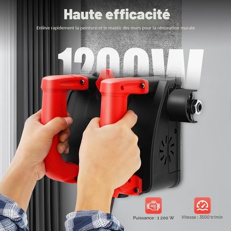 1200W Raboteuse électrique Ponceuse à béton Contient 26 lames Fraiseuse à cylindres Ponceuse murale Fraise à crépi 3000 t/min (1/5)