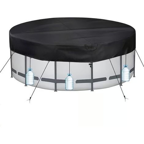 Couverture de piscine ronde Ø 371 pour piscines Ø 320-366 cm, couverture résistante aux UV pour piscines INTEX et BESTWAY (1/2)
