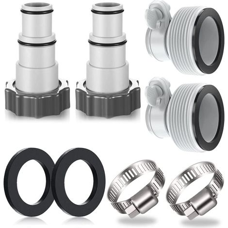 YMYNY 4PCS swimming pool hose adapter, swimming pool adapter, adapter for Intex swimming pool, swimming pool hose adapter, pump hose adapter, connection for swimming pool hose Ø 32 and 38 mm (1/4)