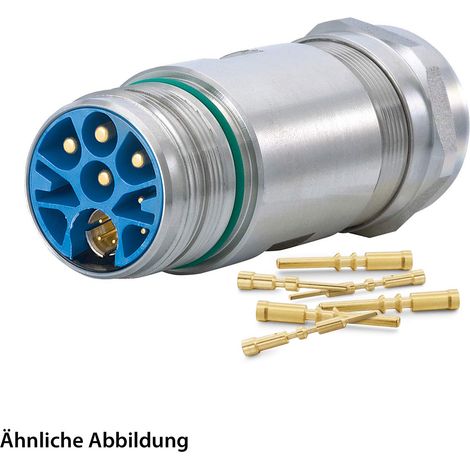 HUMMEL SET inkl. Kontakte M23 Signal Gerätesteckverbinder, Crimpeinsatz gerade Polzahl 2+16+PE, Stift Hinterwand - 1 Stück