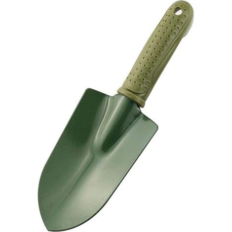 Pala de jardinería, utilizada para cavar, hacer jardinería y plantar césped cuerpo de aleación, mango de plástico, antideslizante.