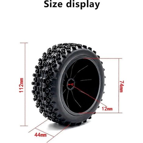 Pneus et roues 12 mm Slash Rustler pour voiture RC tout-terrain Short Course 1/10 (lot de 4). (1/5)
