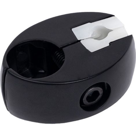 Conector de montaje de vidrio/placa individual para tubo Ø25 negro AKS (1/4)