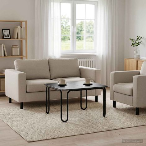 vidaXL Coffee Table Black 100 x 100 x 45 cm Engineered Wood (1/5)