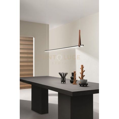 SOSPENSIONE REGOLI ORIZZONTALE NERO L.150CM 3000K 1340LM 24W DIMMERABILE