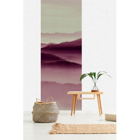 Papier peint panoramique paysage idéal pour bureau Tapisserie panoramique rose idéale pour chambre Papier peint panoramique montagne original (1/3)