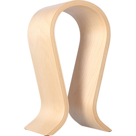 Support pour écouteurs en forme de U, simple et stable, en bois, avec pieds en caoutchouc, idéal pour le bureau, le studio, la chambre ou un bureau. (1/5)