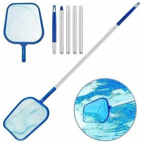 Écumoire de piscine, kit de nettoyage de feuilles, filet de piscine avec perche télescopique de 120 cm, filet d'écumage de piscine à mailles fines pour bain à remous, piscine, spa, bassin de jardi