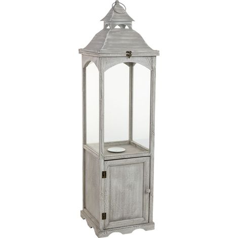 Farol de madera 30x30x112h cm