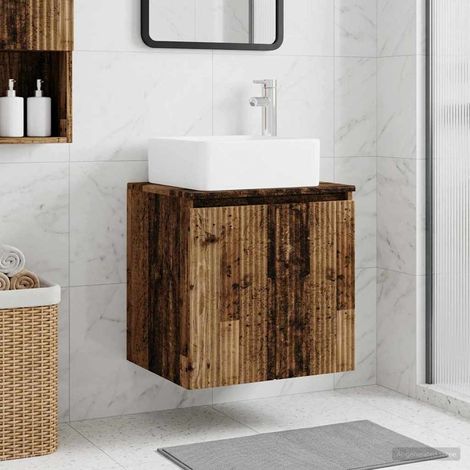 Vanidad con Lavabo de Pared Madera envejecida 49,5 x 41 x 63 cm