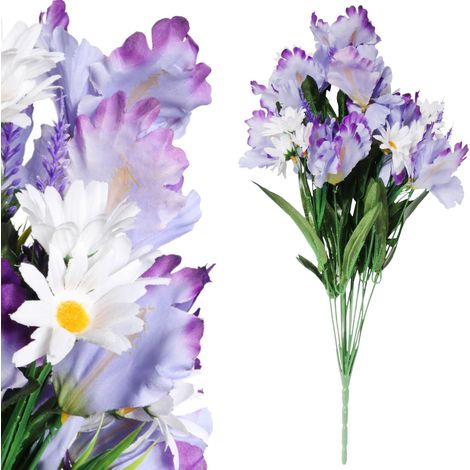 Strauß aus 14 Zweigen mit Iris und Gänseblümchen, 50 cm (1/5)