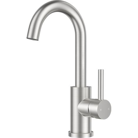 Robinet Salle de Bain/Cuisine Pivotant à 360°, Mitigeur Noir pour Eau Chaude/Froide avec Hauteur de 9,84'', Mitigeur en Acier Inoxydable Facile à Installer pour Salle de Bain,Camping-car