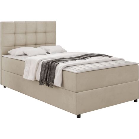 Cama continental Sanford 107, Manila 02, Continental, Individuales, 90x200, Tapiz, Somieres, 90x208x106cm