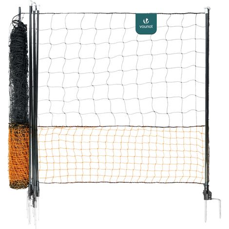 VOUNOT 12m Chicken Netting Kit, Heavy-Duty PE Poultry Fence Orange