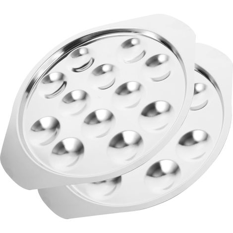 Lot De 2 Plateaux Escargot, Acier Inoxydable, 12 Trous, Résistant, Cuisson Et, Fruits De Mer