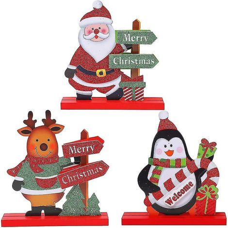 Porte-couverts de Noël, 3 décorations de table de Noël pour dîner, fête, table basse, bonhomme de neige (1/5)