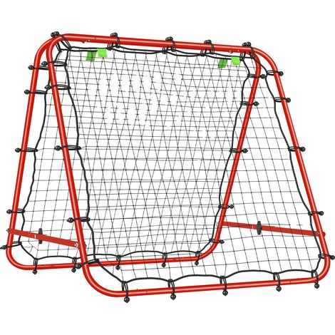 Rebondisseur de football, angles réglables, cadre en acier durable, Rouge (1/2)