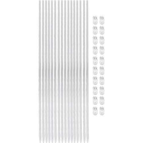 Lot de 16 Tuteurs pour Plantes en Acrylique 39.6cm - Transparents, avec 20 Clips, pour Orchidées et Plantes en Pot