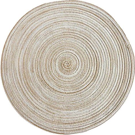 Sollbry Juego de 6 manteles individuales redondos lavables y resistentes al calor (beige, 36 cm) (1/5)