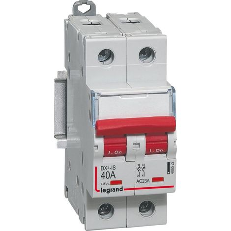 Interrupteur-sectionneur DX³-IS à déclenchement 2P 400V - 40A - 2 modules - 406527 - LEGRAND