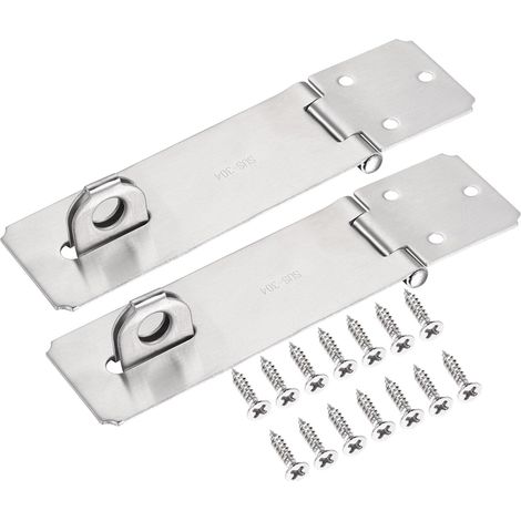 Lot de 2 fermoirs verrouillage robustes 12,7 cm (5 po) avec vis pour armoire, couleur argent.