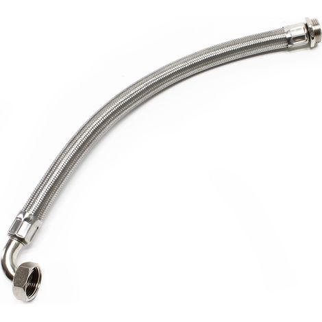 Wiltec Stahlflex Wasserschlauch 0,5 m DN25 33,7 mm für Hauswasserwerke, Flexschlauch, Panzerschlauch für Pumpe, Hauswasserwerke und Druckkessel