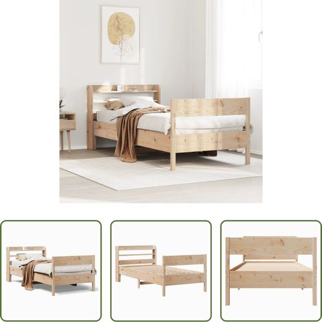 vidaXL Estructura de cama sin colchón madera maciza pino 75x190 cm (1/5)