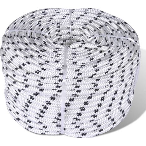 vidaXL Braided Boat Rope Polyester 6 mm 500 m White