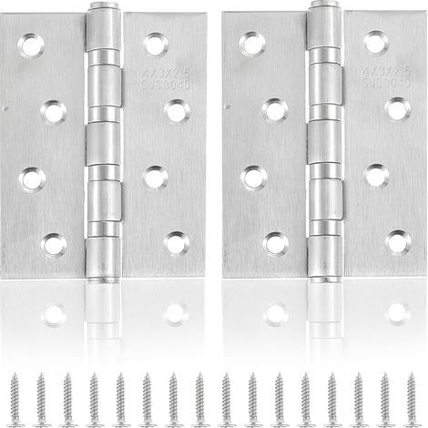 2 Stück Edelstahlscharniere, 100 x 76 x 13 mm, große, robuste Türscharniere mit 8 Löchern für Türen, Fenster, Schränke und Tierhandlungen (1/5)