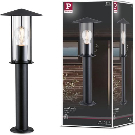 Borne Lumineuse Extérieur - 1 Unité - Métal et Verre - Éclairage IP44 Gradable - Allées et Jardins - Gris Foncé (1/5)