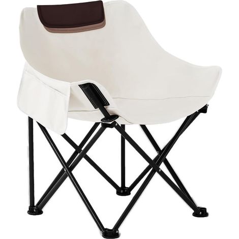 Klappstühle mit robuster 330-Pfund-Stütze, Moon Chair mit Tragetasche, gepolsterter Quad-Lendenrückenlehne außen mit Seitentaschen (1/5)