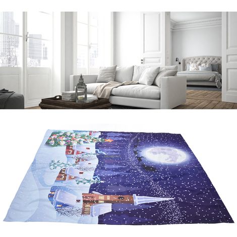 Rideaux occultants personnalisés de haute qualité, imprimés en 3D, motif scène de Noël, 150 x 166 cm, lot de 12. (1/5)