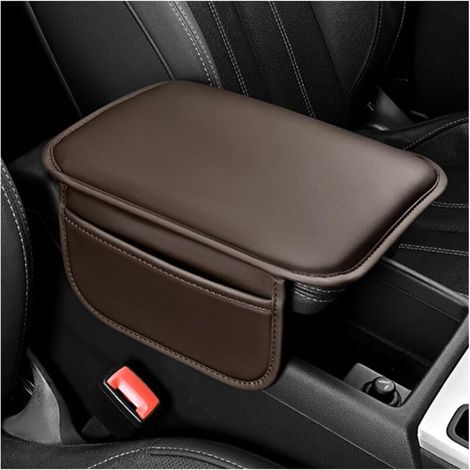 Housse Pour Accoudoir De Voiture, Coussin D'accoudoirs De Voiture Universelles En Cuir, Coussin Protection Pour Le Rangement De La Console Centrale, Pour La Plupart Des Véhicules(Noir)