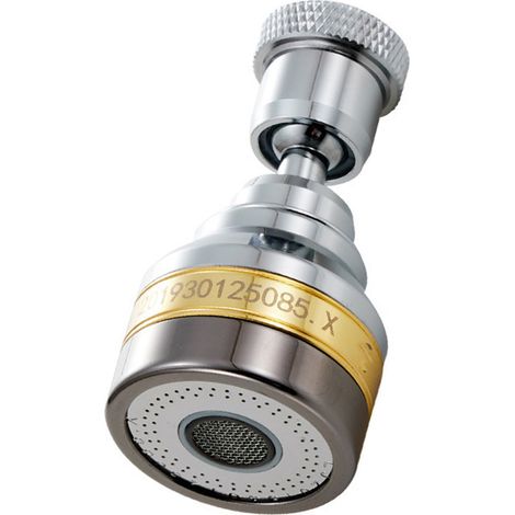 Douchette de robinet en cuivre, rotative à 360°, anti-éclaboussures, avec filtration sous pression, pour cuisine et salle de bain (longueur courte). (1/3)