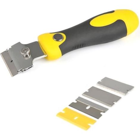 Grattoir réglable - Métallique - 4 lames de rechange - Longueur ajustable jusqu'à 80 cm - Multi-fonctionnel (1/4)