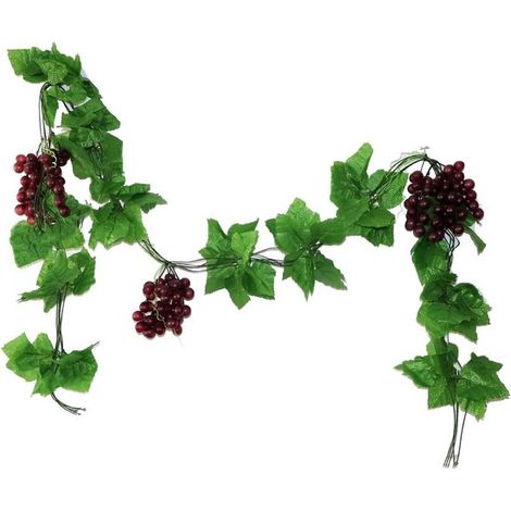 Uvas artificiales - Uvas de plástico - Palillos para uvas - Accesorio decorativo - Accesorios de fotografía - Decoración para fiestas (1/5)