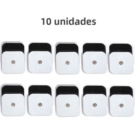 (10 pièces, 5 x 5 cm, blanches) Électrodes de rechange, 5 x 5 cm, auto-adhésives, en gel, pour un effet amincissant. (1/5)