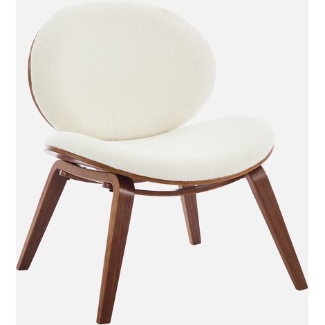 Sillón de madera curvada y borreguito